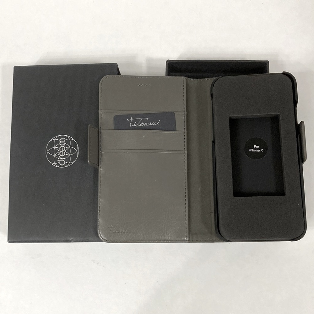 Dreem Fibonacci 2-in-1 Wallet Case for Apple iPhone X Luxury Vegan Leather